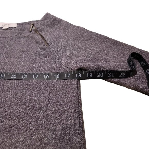Ann Taylor Loft Grey Zipper Accented Sweatshirt Size Small - Picture 6 of 9